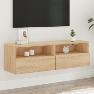 Mueble de pared TV madera ingeniería roble Sonoma 100x30x30 cm D