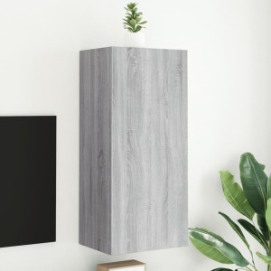Mueble TV de pared madera ingeniería gris Sonoma 40.5x30x90 cm D