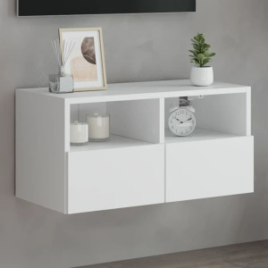Mueble de TV de pared madera de ingeniería blanco 60x30x30 cm D