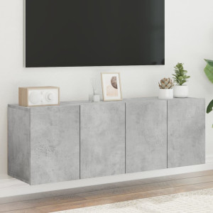 Muebles para TV de pared 2 unidades gris hormigón 60x30x41 cm D