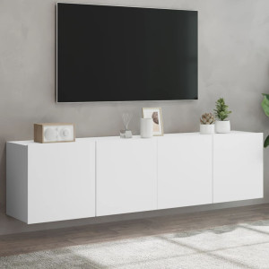 Muebles para TV de pared 2 unidades blanco 80x30x41 cm D