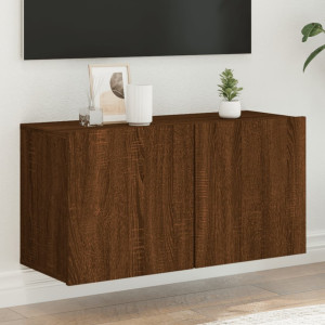 Mueble para TV de pared roble marrón 80x30x41 cm D