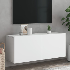 Mueble para TV de pared blanco 100x30x41 cm D
