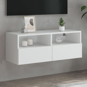 Mueble de pared para TV madera de ingeniería blanco 80x30x30 cm D