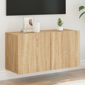 Mueble para TV de pared roble Sonoma 80x30x41 cm D