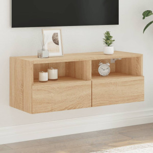 Mueble de pared TV madera ingeniería roble Sonoma 80x30x30 cm D