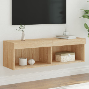 Mueble para TV con luces LED roble Sonoma 100x30x30 cm D