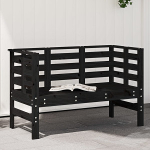 Banco de jardín madera maciza de pino negro 111.5x53x71 cm D