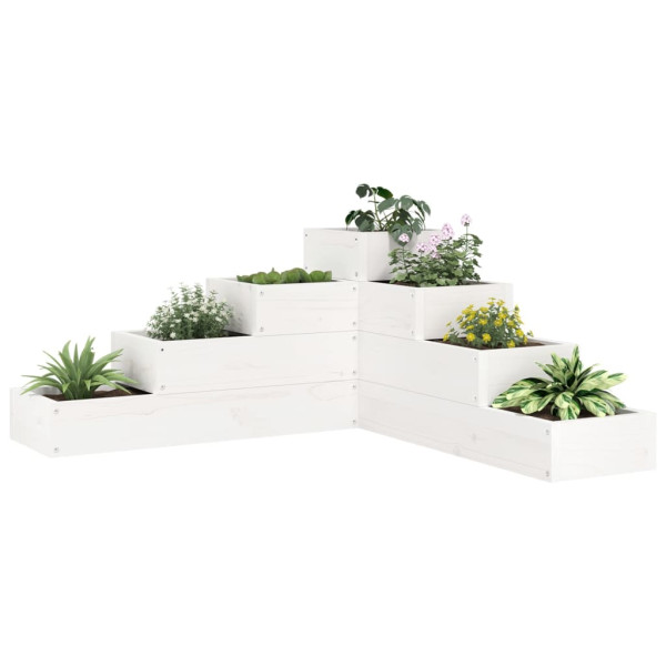 Jardim 4 níveis madeira maciça de pinho branco 80.5x79x36 cm D