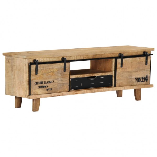 Mueble de TV de madera maciza de mango 120x30x40 cm D