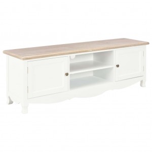 Mueble para TV de madera blanco 120x30x40 cm D