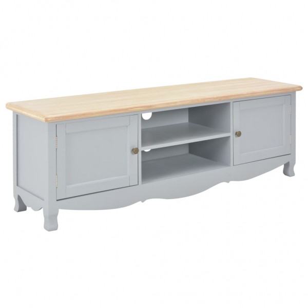 Mueble para TV madera maciza de mango gris 120x30x40 cm D
