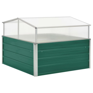 Invernadero de acero galvanizado verde 100x100x77 cm D