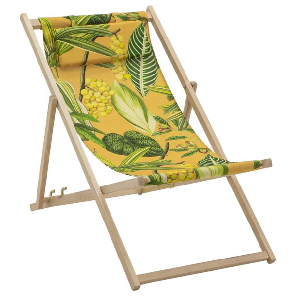 Madison Silla de playa La Grave madera amarillo 55x90x87 cm D