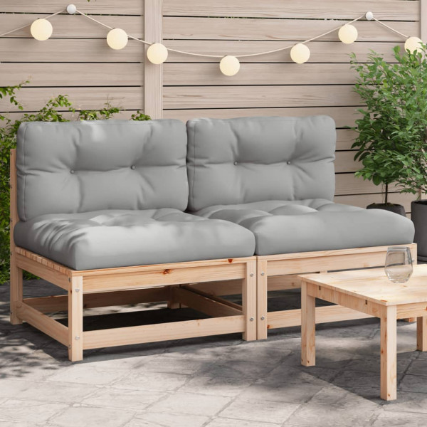 Sofas de jardim sem encosto, com almofadas de pinho D