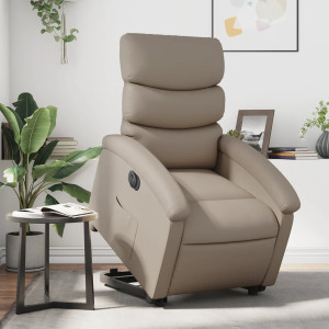 Sillón elevable eléctrico cuero artificial capuchino D