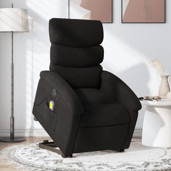 Assento de massagem elétrico reclinável de tecido preto D