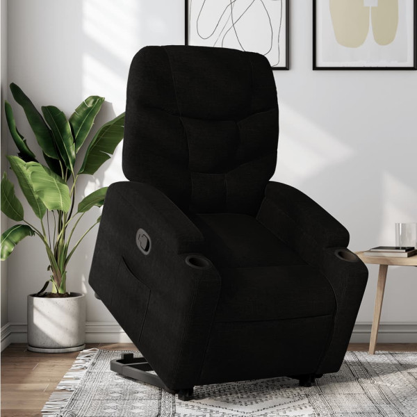 Sillón reclinable elevable tela negro D