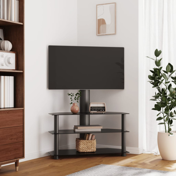 Mueble de TV de esquina 3 niveles para 32-70 pulgadas negro D