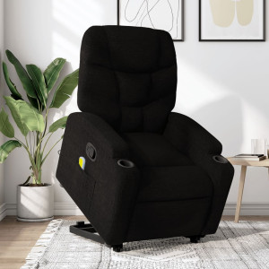 Sillón reclinable de masaje elevable tela negro D