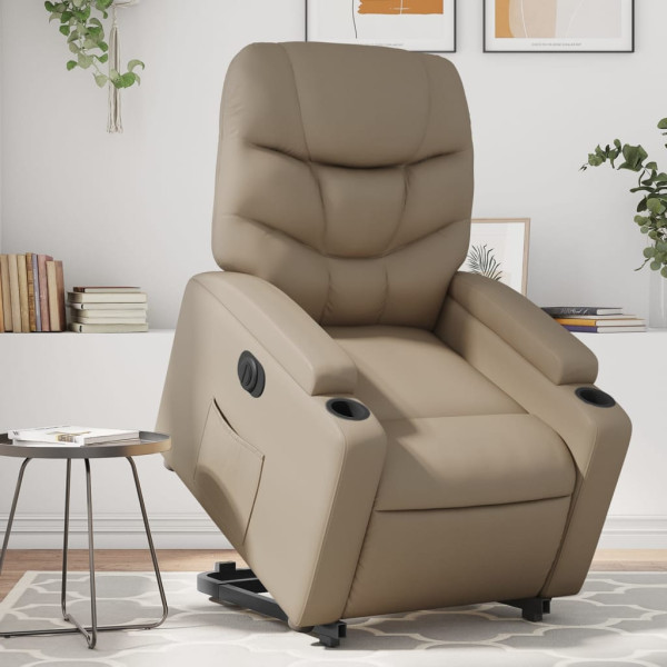 Sillón elevable eléctrico cuero artificial capuchino D