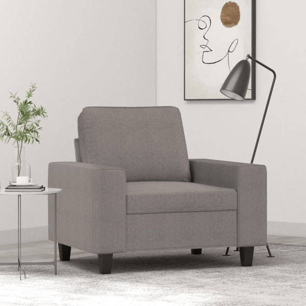 Sillón de tela gris taupé 60 cm D