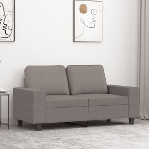 Sofá de 2 plazas de tela gris taupé 120 cm D
