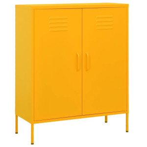 Armario de almacenamiento acero amarillo mostaza 80x35x101.5 cm D