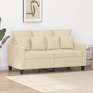 Sofá de 2 plazas de tela color crema 120 cm D