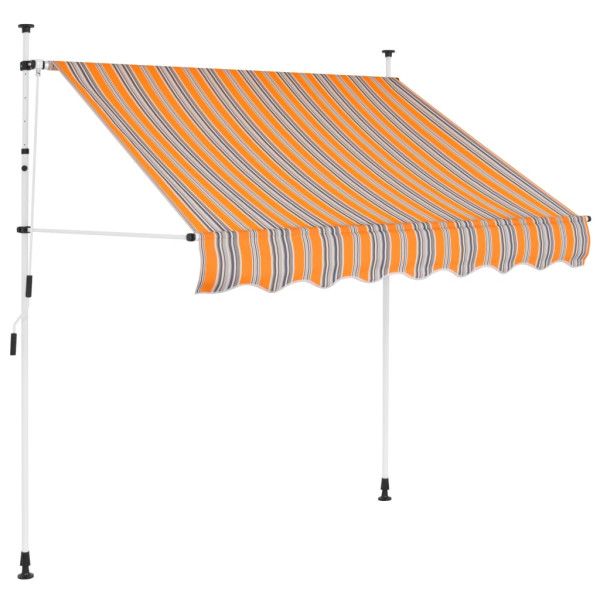 Toldo manual retráctil amarillo y azul a rayas 100 cm D