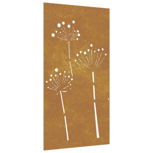 Adorno de pared de jardín acero corten diseño flores 105x55 cm H