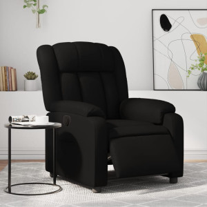 Sillón reclinable eléctrico de cuero sintético negro D