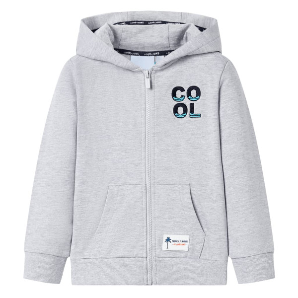 Sudadera para niños con capucha y cremallera gris 92 D