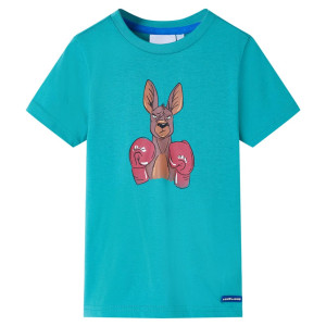 Camiseta infantil de manga corta color verde menta oscuro 92 D