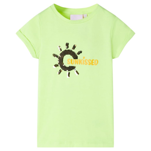 Camiseta infantil amarillo neón 140 D