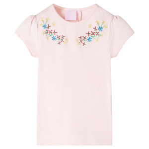 Camiseta infantil rosa suave 128 D