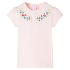 Camiseta infantil rosa suave 104 D