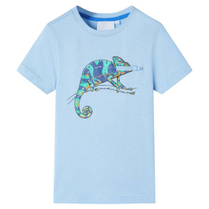 Camiseta infantil de manga corta azul claro 116 D