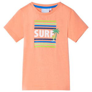 Camiseta infantil naranja neón 140 D