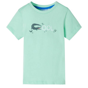 T-shirt infantil de manga curta verde claro 104 D