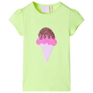 Camiseta infantil amarillo neón 140 D