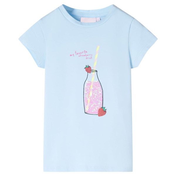 Camiseta infantil azul suave 140 D