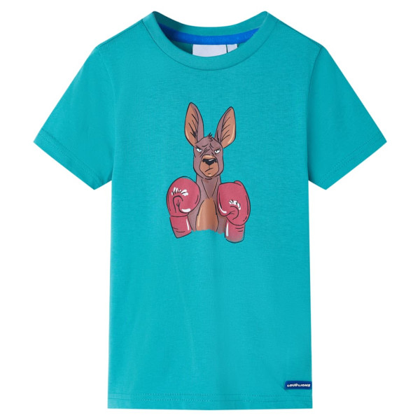 Camiseta infantil de manga corta color verde menta oscuro 104 D