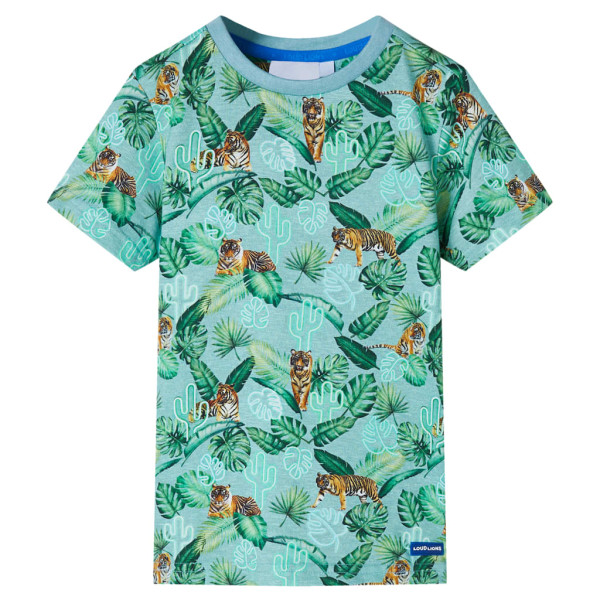 Camiseta infantil verde claro mélange 92 D