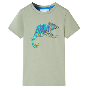 Camiseta infantil de manga corta caqui claro 116 D