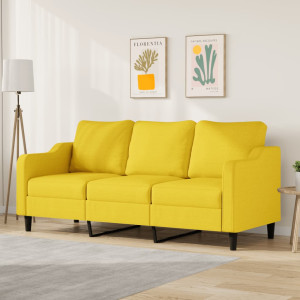 Sofá de 3 plazas de tela amarillo claro 180 cm D