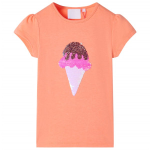 Camiseta infantil laranja neon 140 D