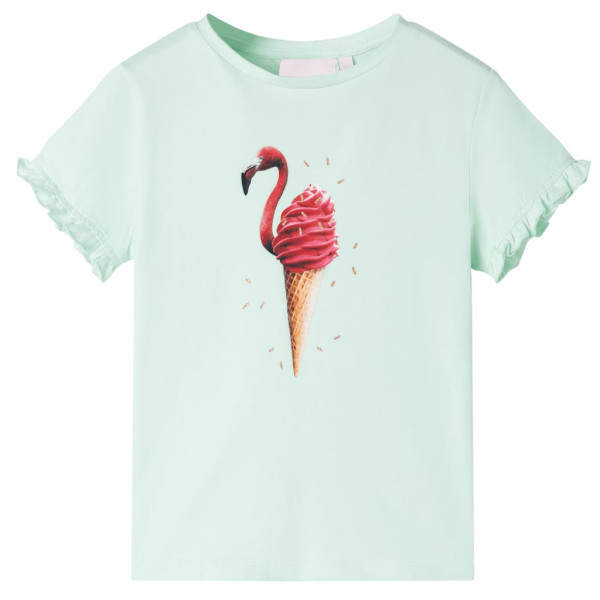 Camiseta infantil verde menta clara 116 D