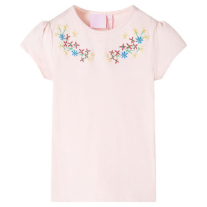 Camiseta infantil rosa suave 116 D