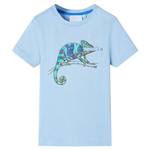 T-shirt infantil de manga curta azul claro 128 D